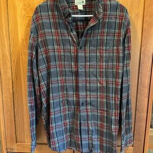 L.L. Bean Men's Scotch Plaid Flannel Shirt, Slightly Fitted
red and gray size L